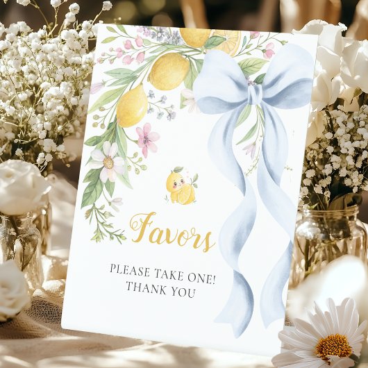 Please Take a Favor Lemon Squeeze Bridal Shower Sockelschild