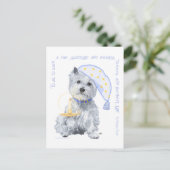 Pleasing Dreams Westie Postkarte (Stehend Vorderseite)