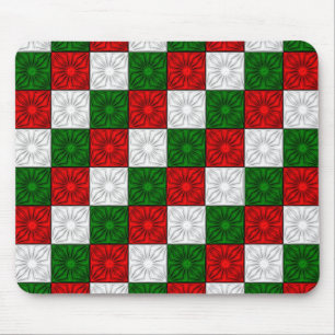 Pleated Corners-Red-White-Green-MAUSE PAD Mousepad