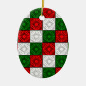 Pleated Corners-Red-White-Green-OVAL ORNAMENT (Vorne)