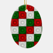 Pleated Corners-Red-White-Green-OVAL ORNAMENT (Hinten)