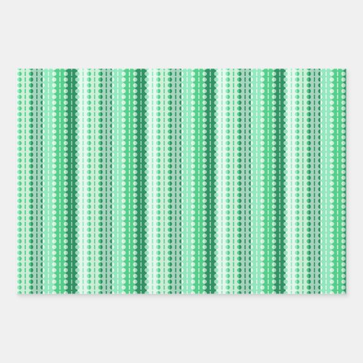 Pleated Stripes Green Hues Geschenkpapier Set (Vorderseite)