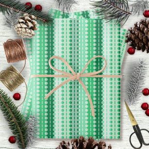 Pleated Stripes Green Hues Geschenkpapier Set
