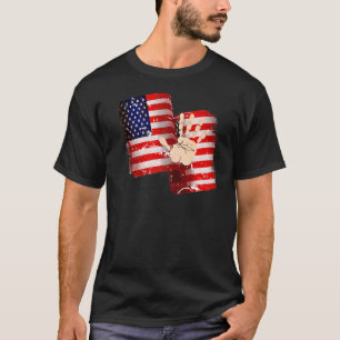 Pledge Allegiance Hand aus USA 4. Juli USA Fla T-Shirt