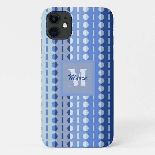 Pleerstreifen - Licht bis dunkelblau Ombre Case-Mate iPhone Hülle (Rückseite)