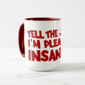 PLEI Tasse INSANITY - wählen Sie Stil & Farbe (Vorderseite Links)