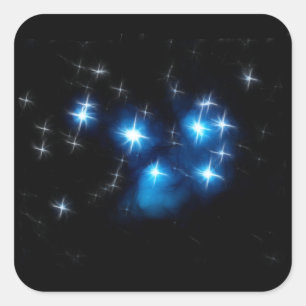 Pleiades Blau-Sternhaufen Quadratischer Aufkleber