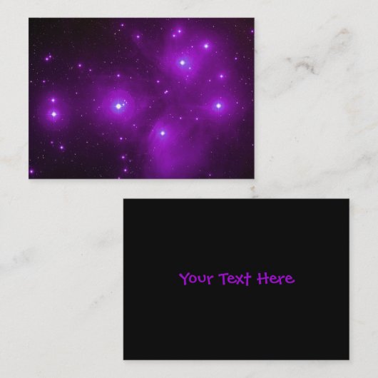 Pleiades in Lila Weltraumkunst Visitenkarte (Vorne/Hinten)