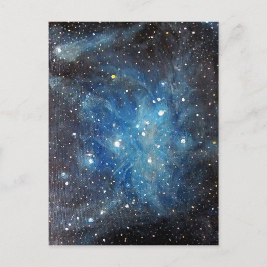 Pleiades Space Art Constellation Painting Print Postkarte (Vorderseite)