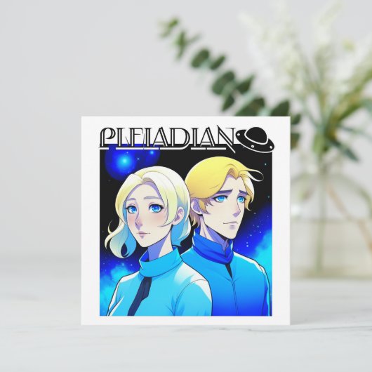 Pleiadian Alien Race und UFO (Stehend Vorderseite)