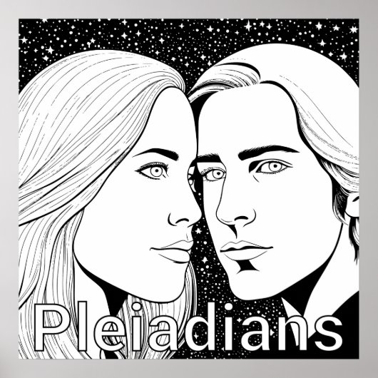 Pleiadians Tall Extraterrestriste Weiblich und män Poster (Vorne)