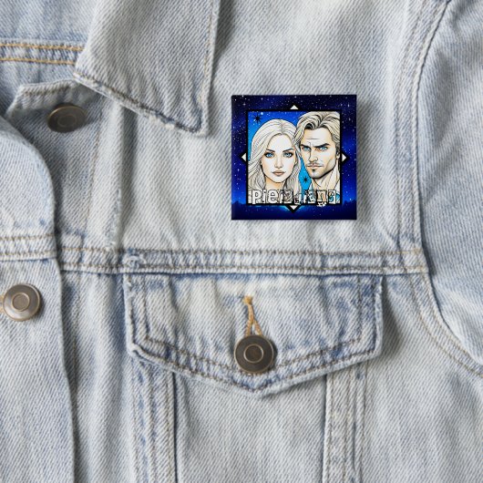 Pleiadier Extra Terrestrials Rennen mit Sternen Button (Beispiel)