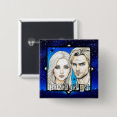 Pleiadier Extra Terrestrials Rennen mit Sternen Button (Vorne & Hinten)