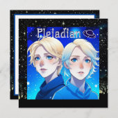 Pleiadisches Alien Race mit Sternen und UFOs (Vorne/Hinten)