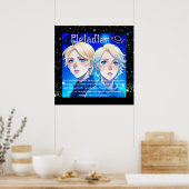 Pleiadisches Alien Race mit Sternen und UFOs Poster (Küche)