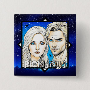 Plejaden Außerirdische Rasse mit Sternen Button