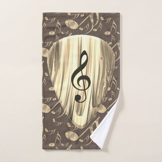 Plektrum für personalisierte Musiknote Badhandtuch Set (Handtuch)
