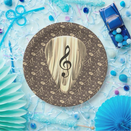 Plektrum für personalisierte Musiknote Pappteller (Party)