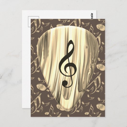 Plektrum für personalisierte Musiknote Postkarte (Vorne/Hinten)