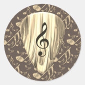 Plektrum für personalisierte Musiknote Runder Aufkleber (Vorderseite)