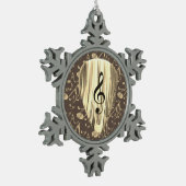 Plektrum für personalisierte Musiknote Schneeflocken Zinn-Ornament (Links)