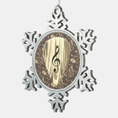 Plektrum für personalisierte Musiknote Schneeflocken Zinn-Ornament (Rechts)