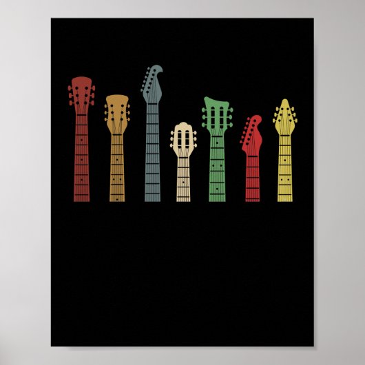 Plektrum Geschenk für Gitarrist Retro Vintag Poster (Vorne)