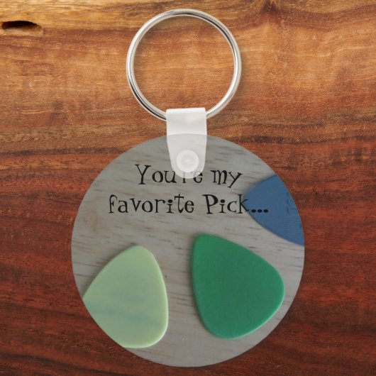 Plektrum mit Niedlichem Sprichwort Schlüsselanhänger (Vorderseite)