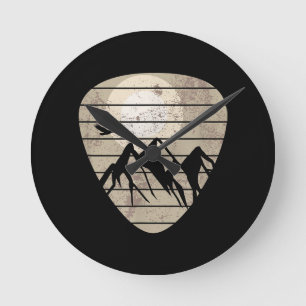 Plektrum Mountain Cool Guitar Player Gitarrist Runde Wanduhr