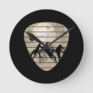 Plektrum Mountain Cool Guitar Player Gitarrist Runde Wanduhr