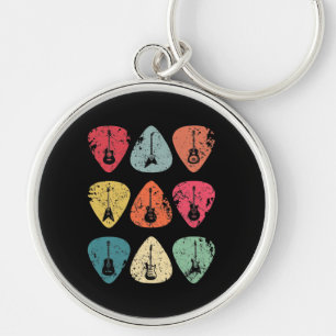 Plektrum Retro Vintag für Gitarristen Bassist Schlüsselanhänger