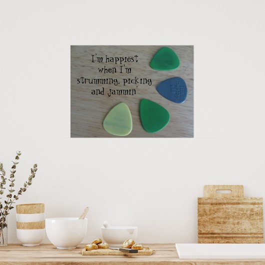 Plektrum, Strumming, Picking und Jammin' Poster (Küche)