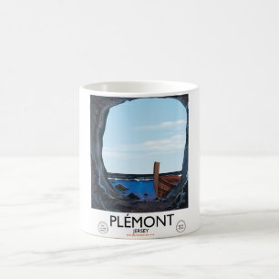 Plémont-Höhlen, Jersey Vintage-Reiseposter Kaffeetasse