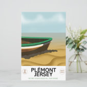 Plémont Jersey Reiseplakat. (Stehend Vorderseite)