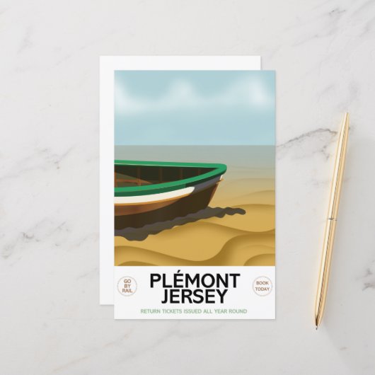 Plémont Jersey Reiseplakat. (Vorderseite/Rückseite Beispiel)
