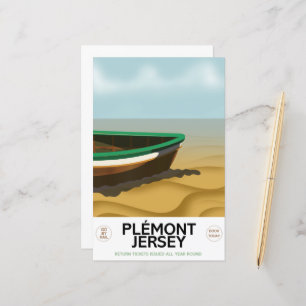 Plémont Jersey Vintage-Reiseplakat.