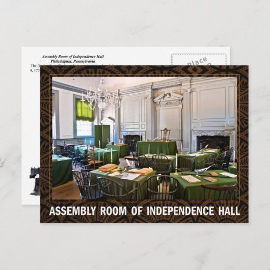Plenarsaal der Unabhängigkeitskammer Postkarte (Vorne/Hinten)