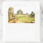 Pleosan buddhist temple, Prabanam, Java, Indonesie Rechteckiger Aufkleber (Tasche)