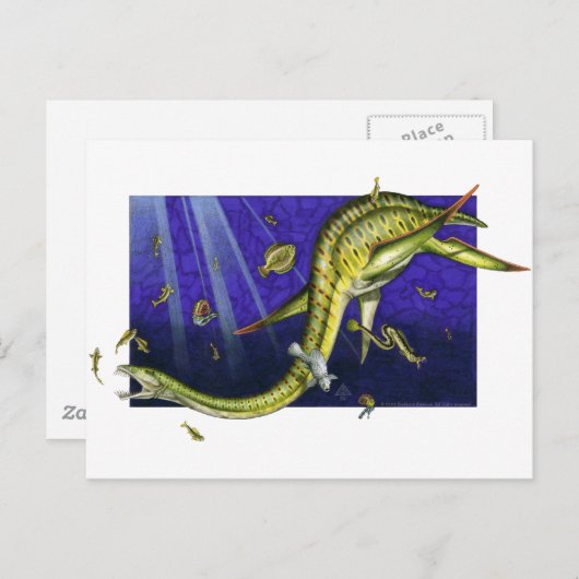 Plesiosaurier Postkarte (Vorne/Hinten)