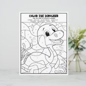 Plesiosaurus Dinosaurier Farbseite nach Anzahl (Stehend Vorderseite)