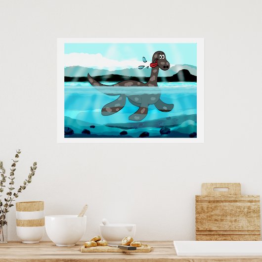 Plesiosaurus Dinosaurier Painting Poster (Küche)