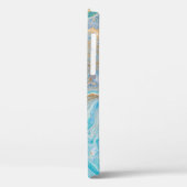 Plexiglas aus Marmor, blau mit goldfarbenem Glanz Case-Mate iPhone Hülle (Rückseite / Links)