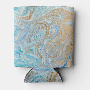 Plexiglas aus Marmor, blau mit goldfarbenem Glanz Dosenkühler