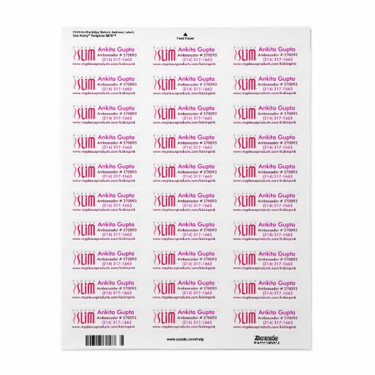 Plexus slim Mailing Labels (Vorne)