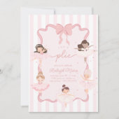 Plié Girls Coquette Ballerina Geburtstag Einladung (Vorderseite)