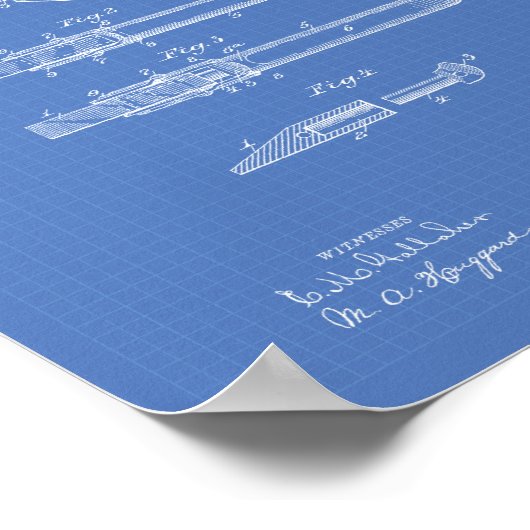 Pliers 1893 Patent Art Blueprint Poster (Ecke)