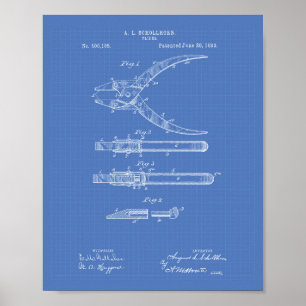 Pliers 1893 Patent Art Blueprint Poster
