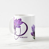 Plila Blüten helles boho Kaffeetasse (Vorderseite Links)