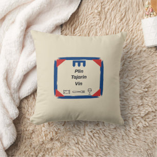 Plin Tajarin Vin Piemont Flagge Abzeichen Kissen