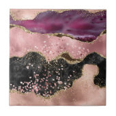 Plink Black Gold Glitzer Marble Agate Fliese (Vorderseite)